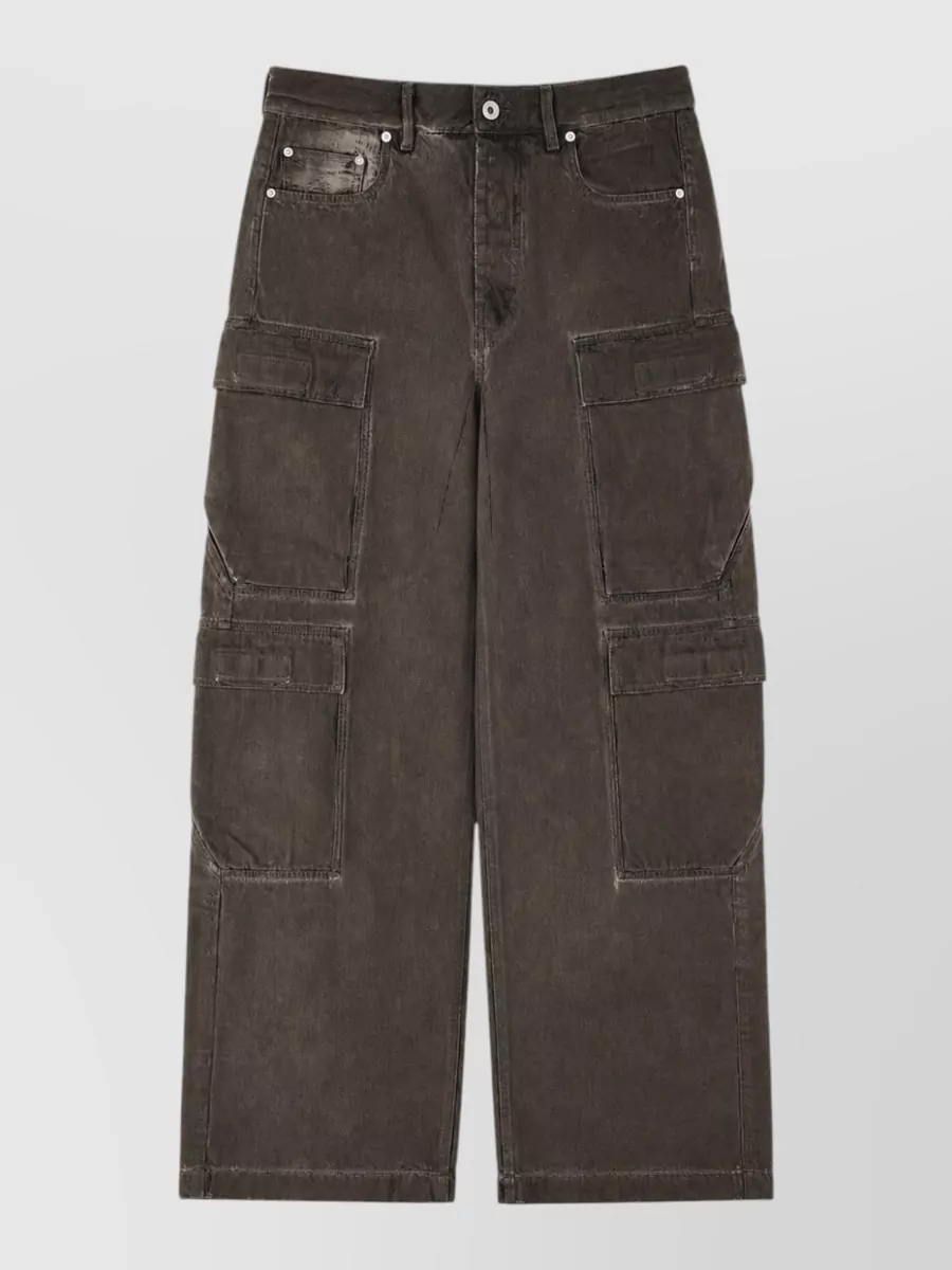 Rick Owens Drkshdw Denim low-rise wide-leg cargo jeans
