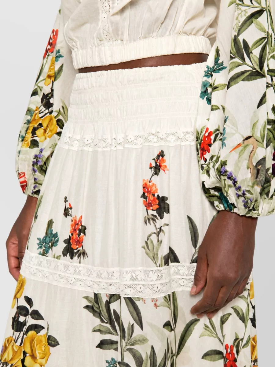 Alice + Olivia Printed Tiered Maxi Skirt