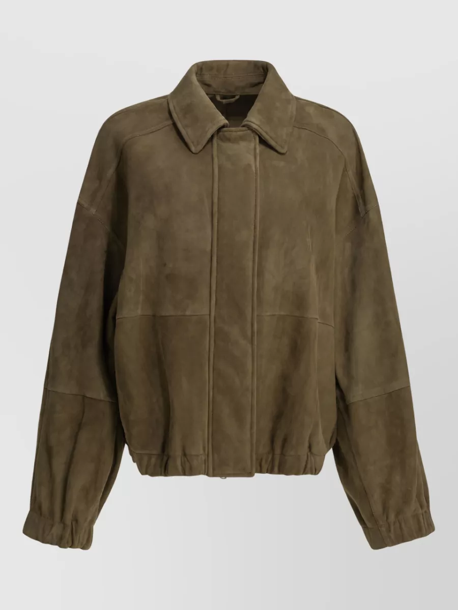Brunello Cucinelli leather single-breasted coat