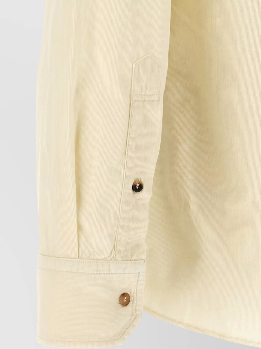 Brunello Cucinelli Cotton Corduroy Leisure Fit Western Shirt