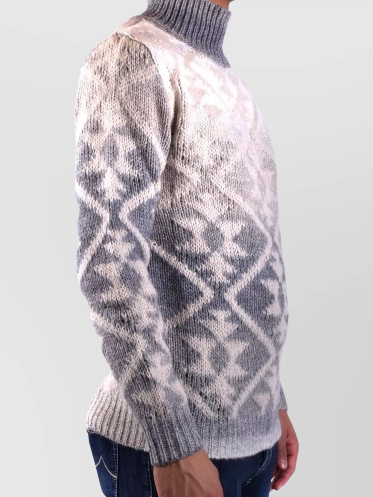 Dondup Knitwear With Geometric Pattern And Turtleneck
