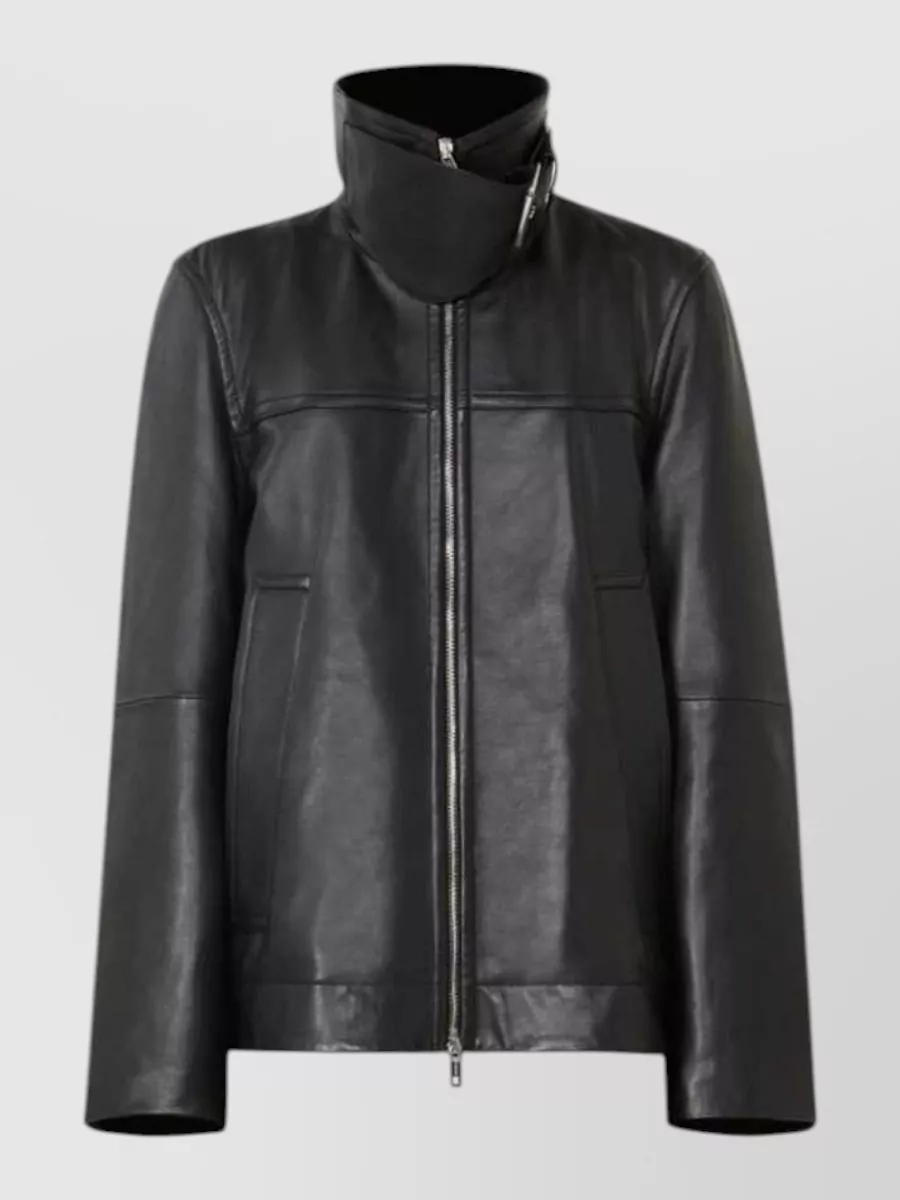 Sportmax Leather oversized quilted puffer jacket