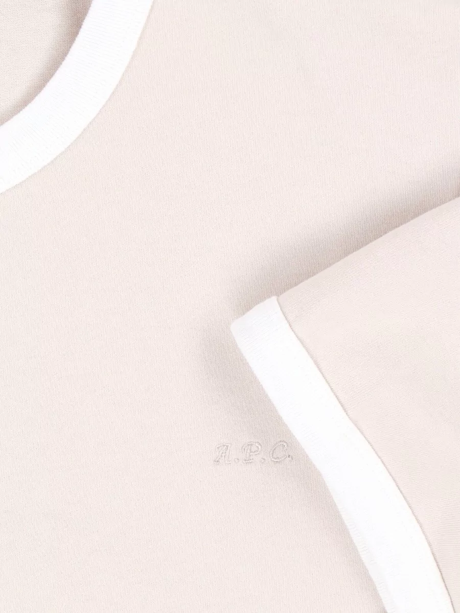 A.p.c. Short Sleeve T Shirt Contrast Trim Design