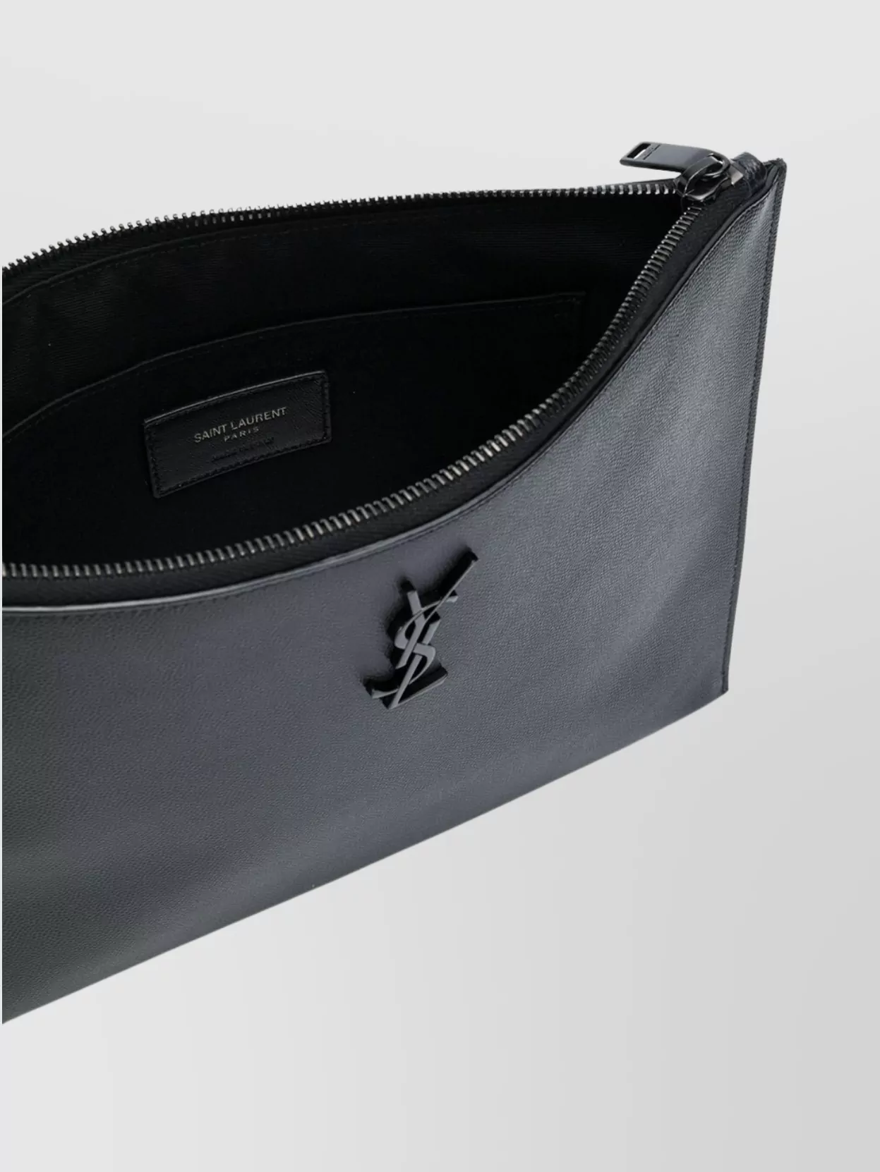 Saint Laurent Rectangular Pebbled Leather Clutch Bag