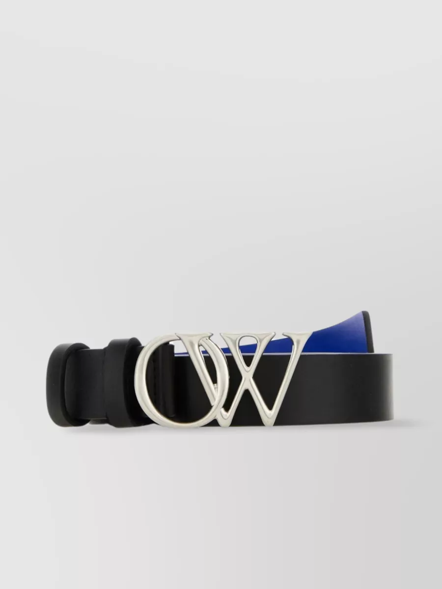 Shop Off-white Adjustable Smooth Leather Strap In Black