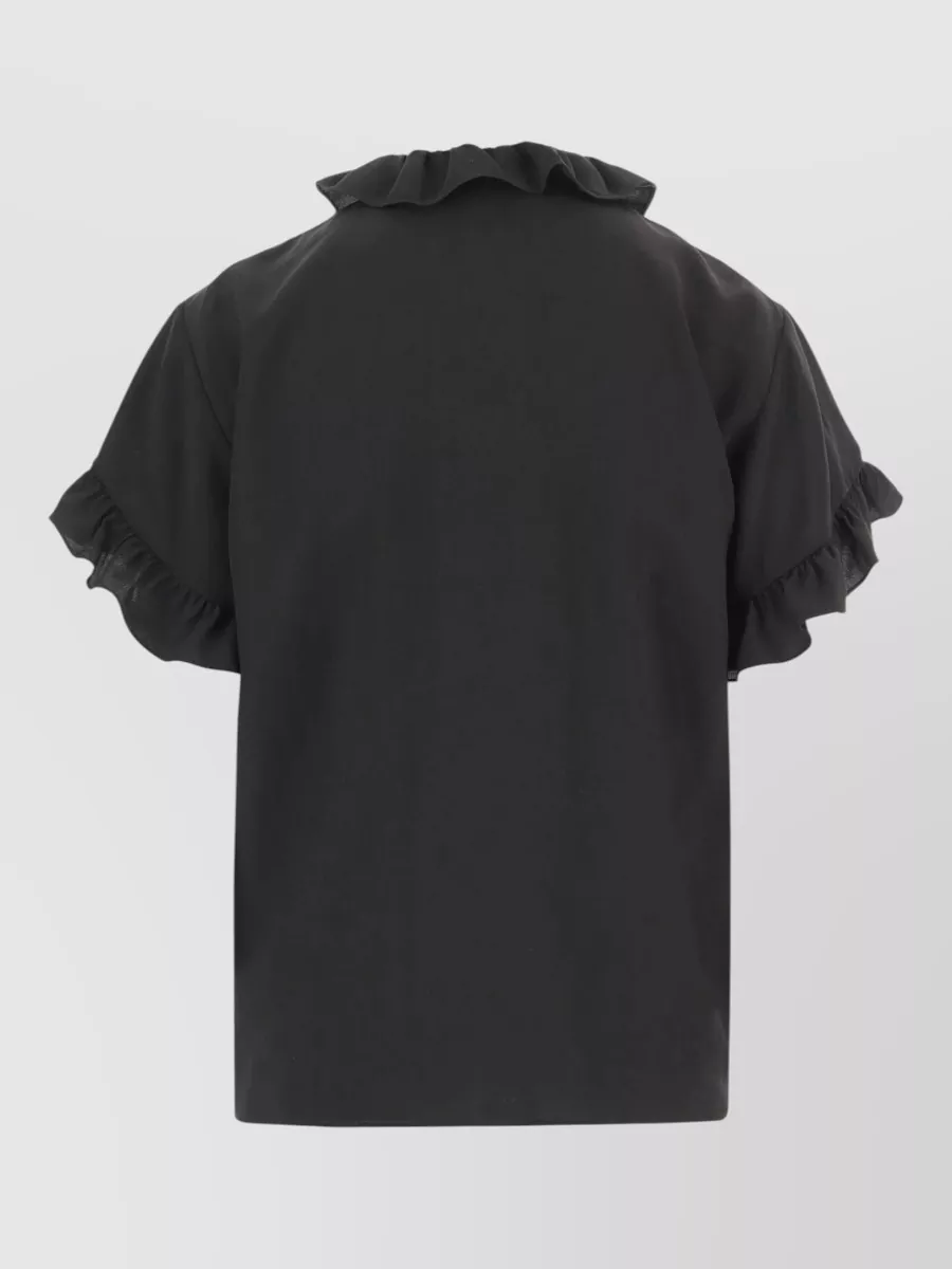 Chloé Silk Ruffled Short-Sleeve Blouse