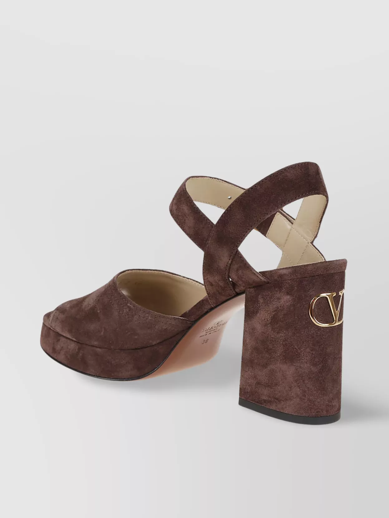 Valentino Garavani Fawcette Crust Leather Sandal Platform Heel