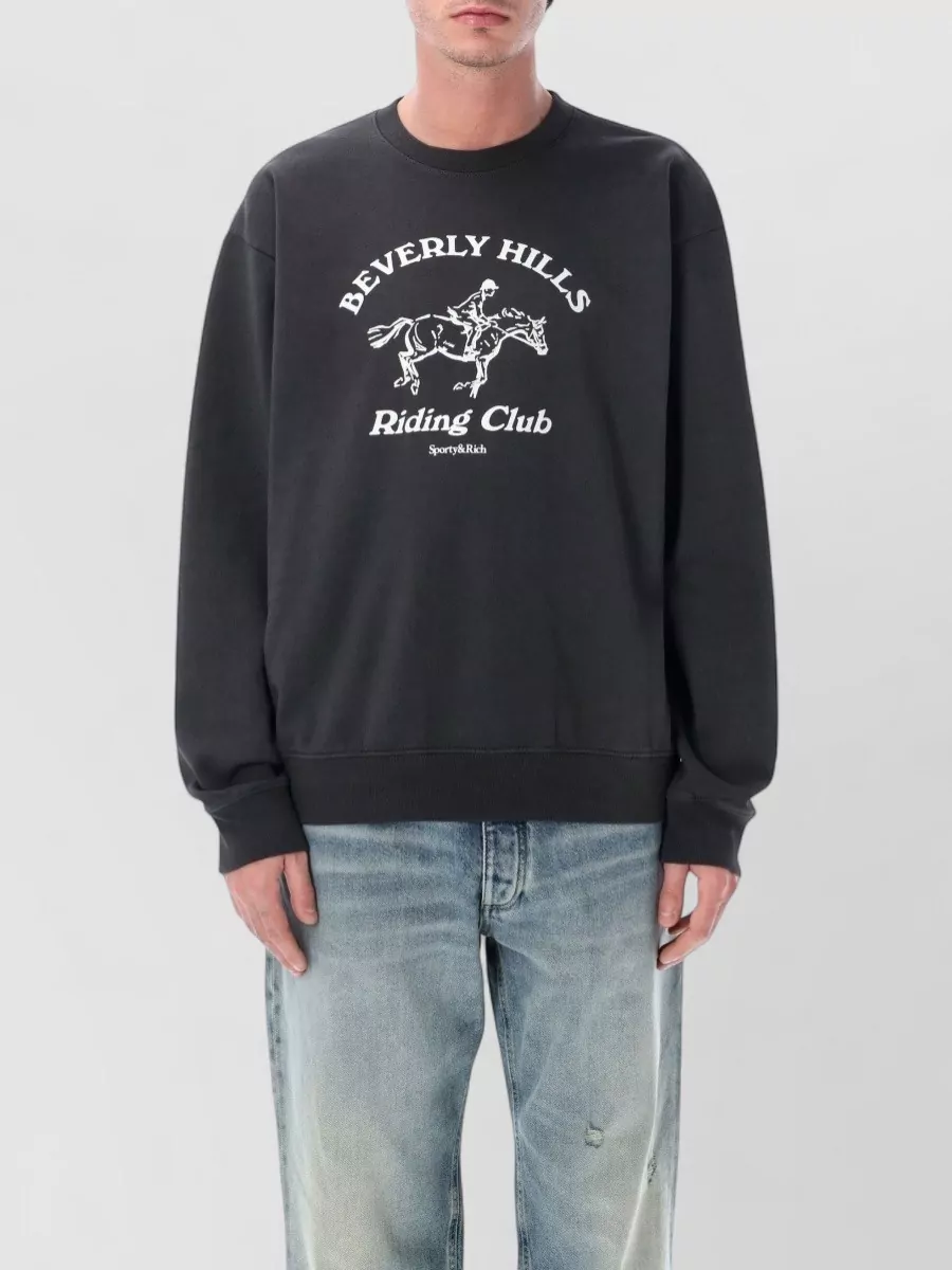 Sporty & Rich cotton printed oversized crewneck t-shirt