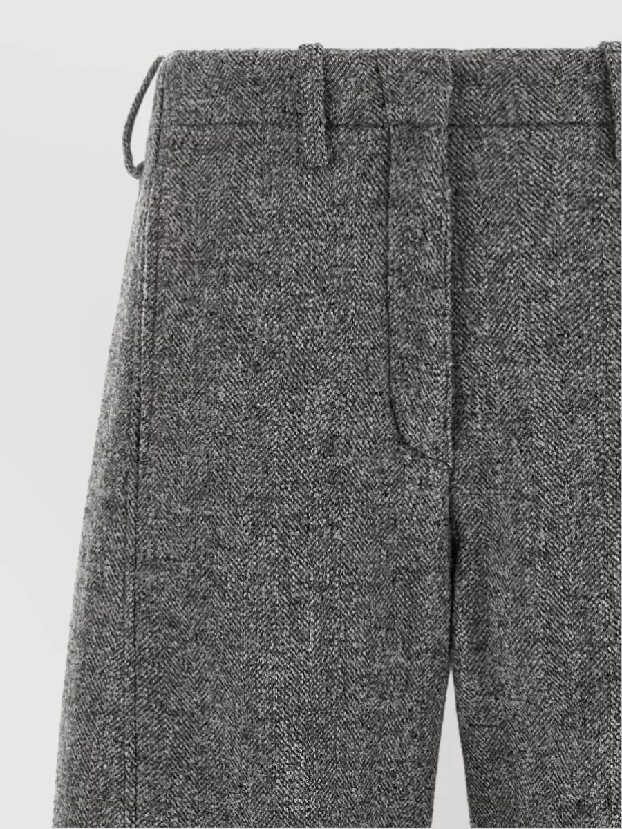 Magda Butrym Cashmere Herringbone Barrel Leg Tailored Trousers