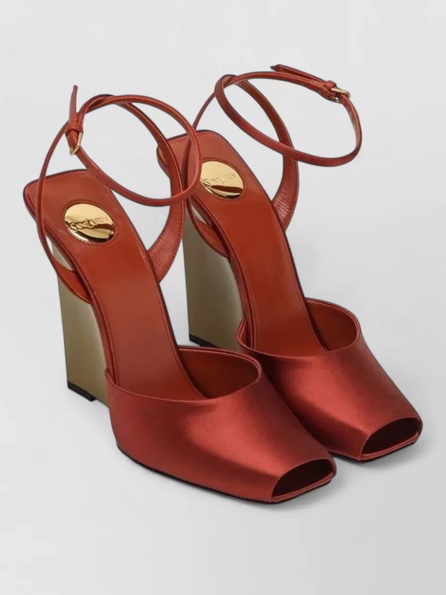 Saint Laurent satin platform sandals