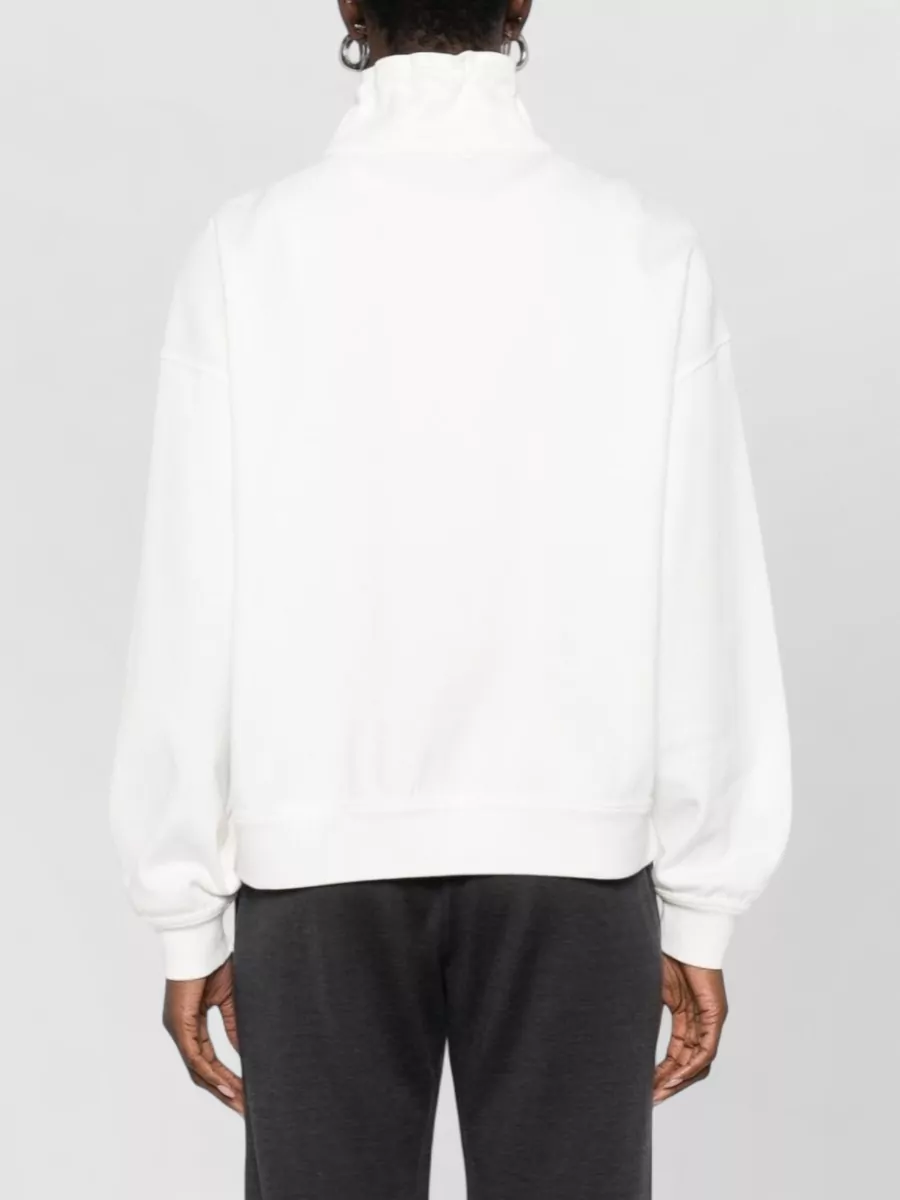 Brunello Cucinelli Cotton Half Zip Logo Patch Sweatshirt