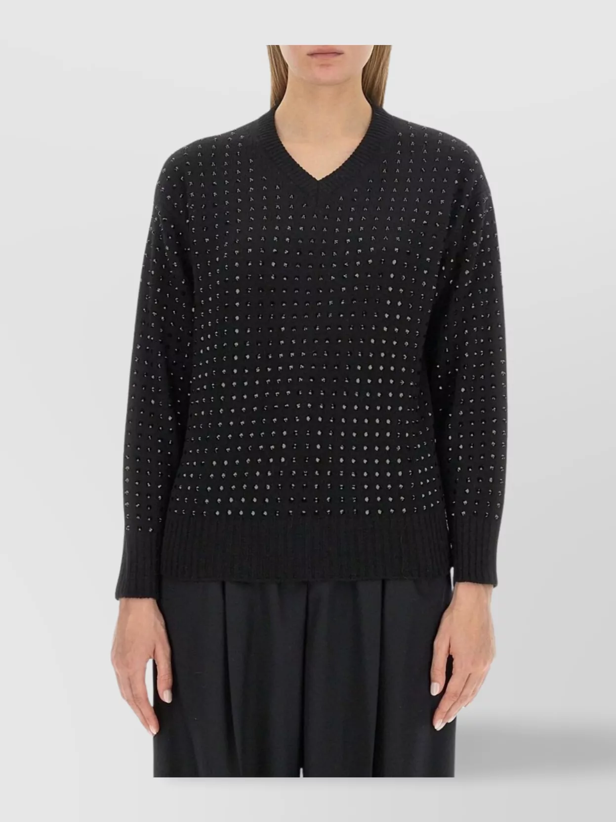 Sportmax Oversized Knit Jersey Studded Detail