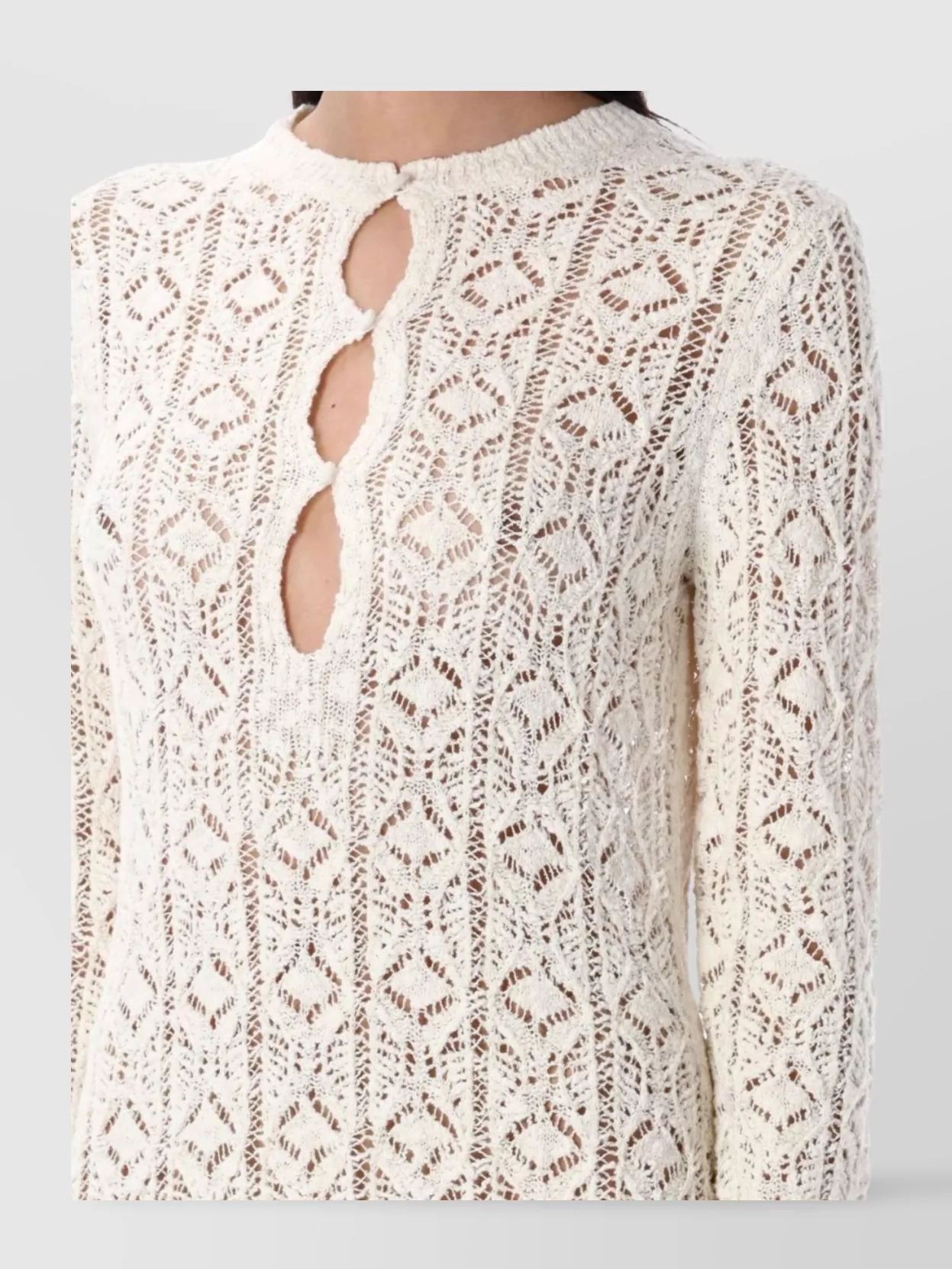 Loulou Studio Lace Pattern Keyhole Neckline Mini Dress