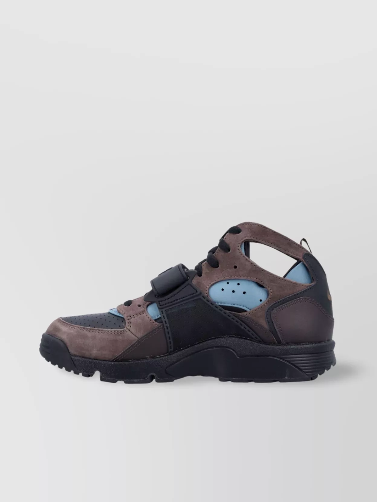 Shop Nike Leather Mid-top Sneakers Featuring Perforated Upper