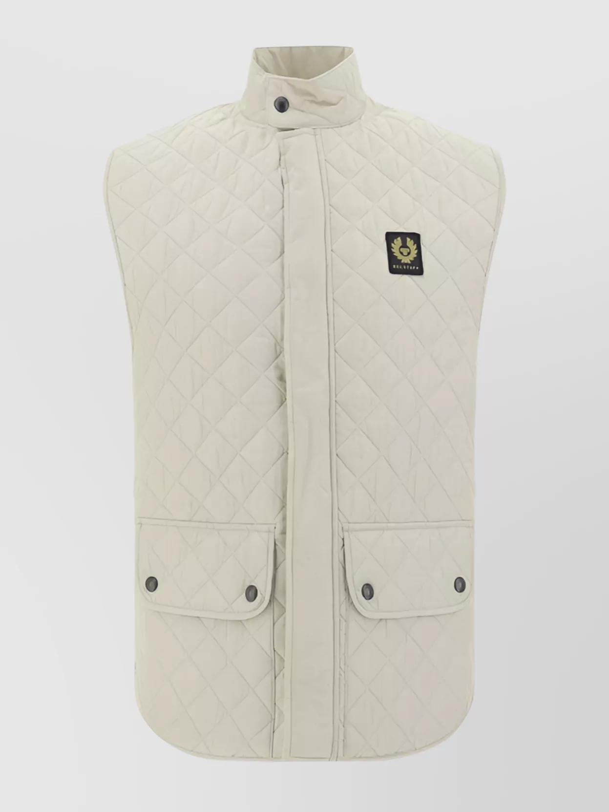 Belstaff Sleeveless Quilted Jacket High Collar In White