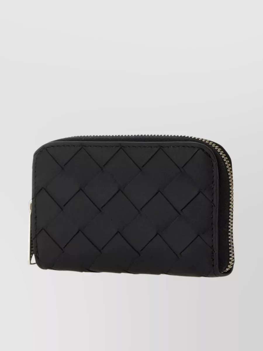 Shop Bottega Veneta Textured Finish Quilted Leather Wallet In Black