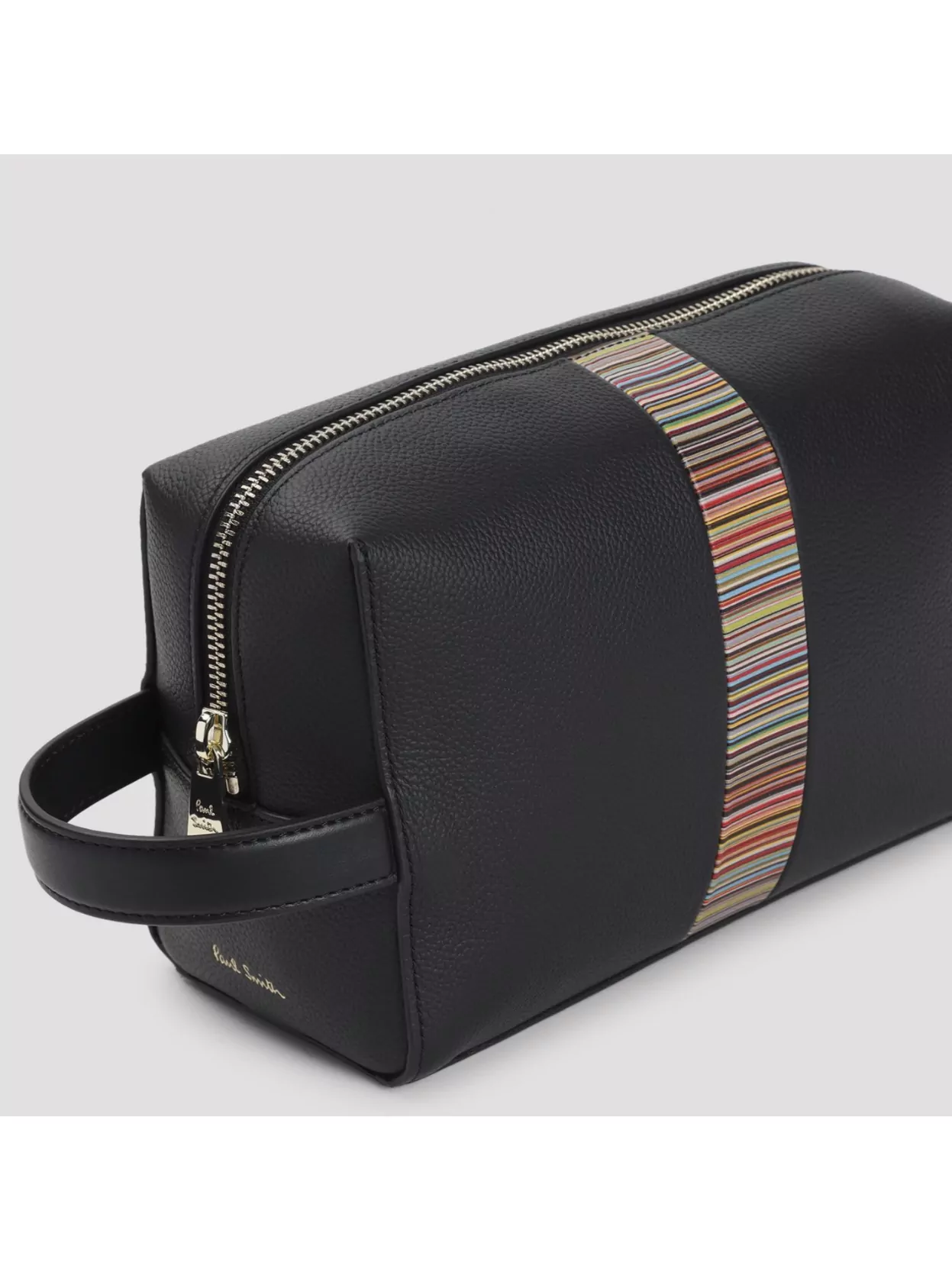 Paul Smith Leather Striped Strap Handle Washbag