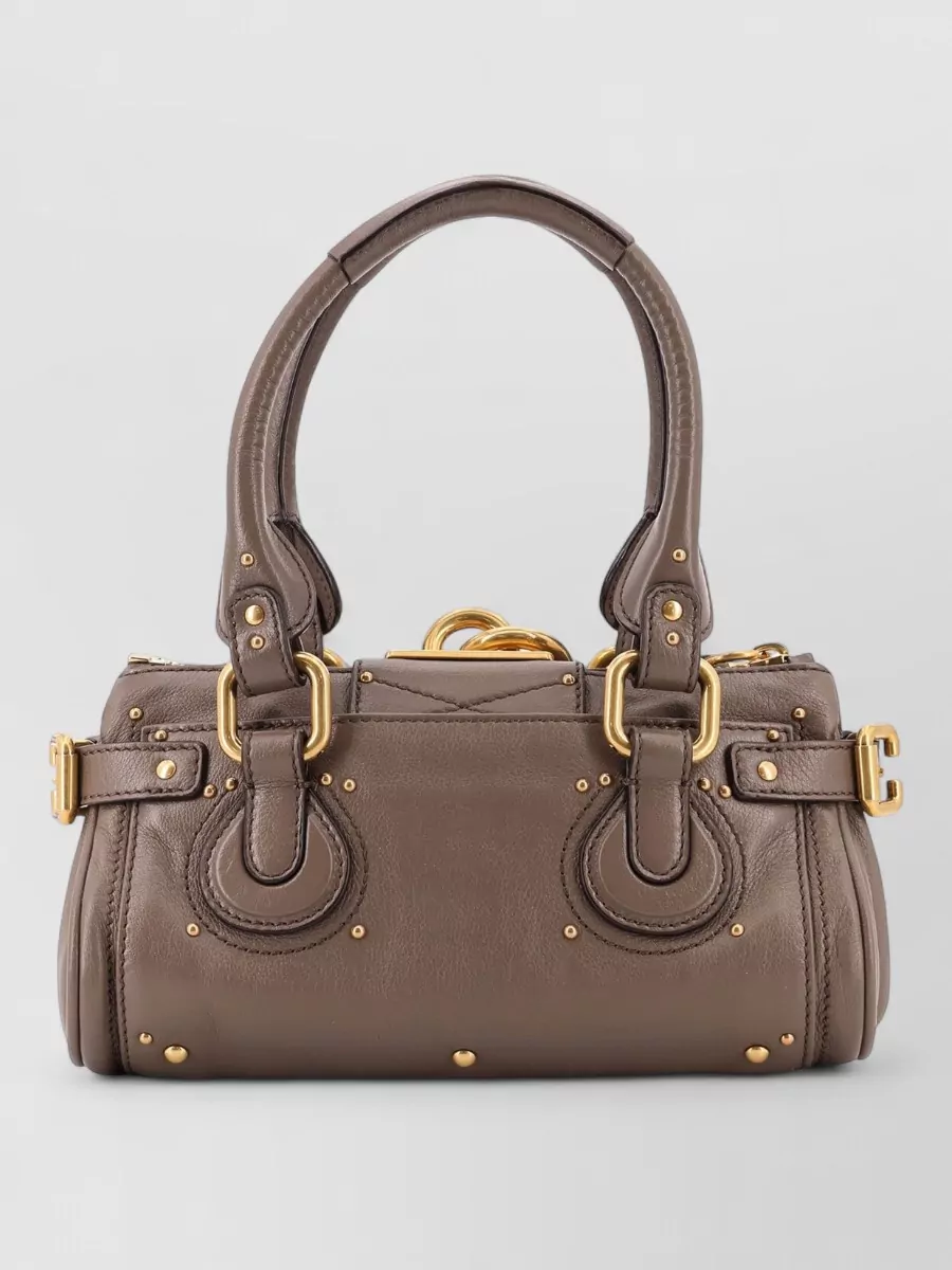 Chloé Shoulder Bag Gold Tone Hardware Studs