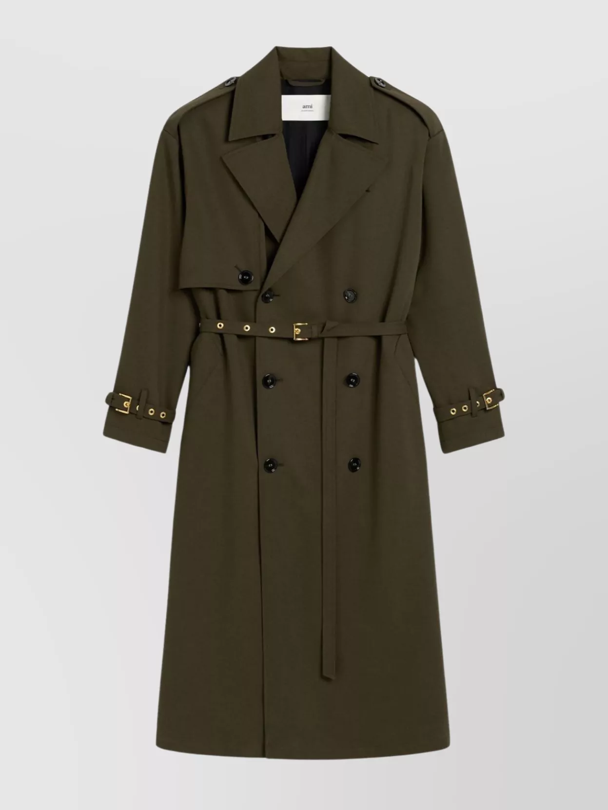 Ami Alexandre Mattiussi Wool Gabardine Trench Coat