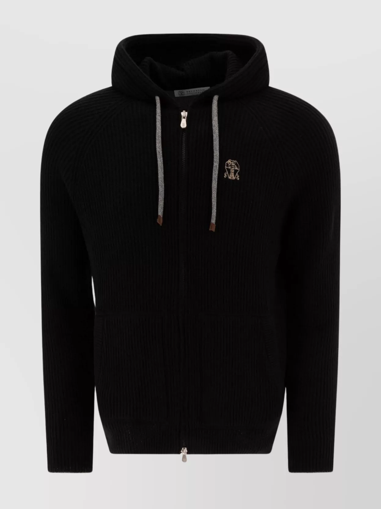 Brunello Cucinelli ribbed-knit cashmere zip-up hoodie