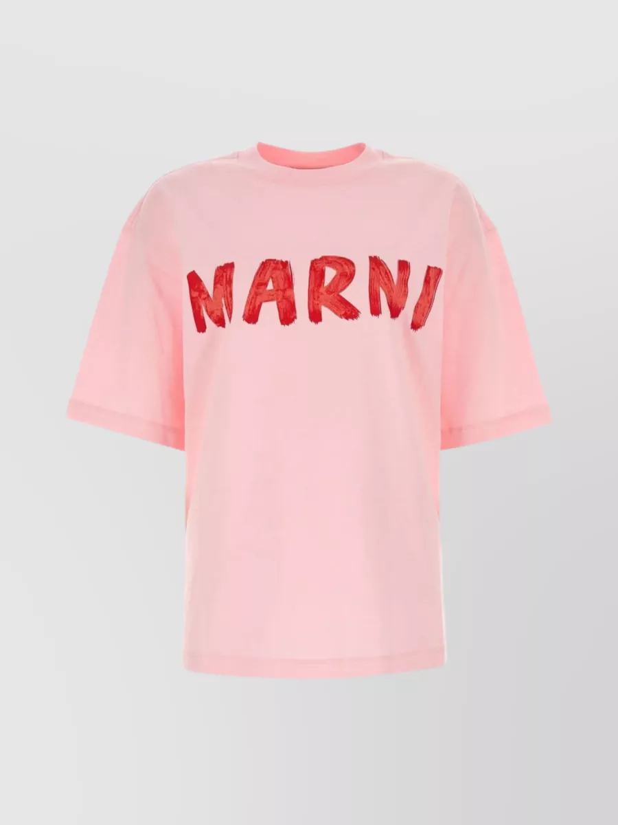 Shop Marni Cotton Crew-neck Oversize T-shirt In Pastel