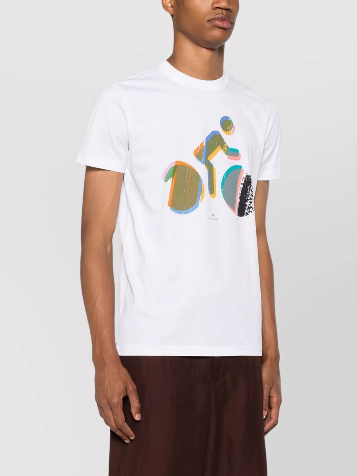 Paul Smith Crew Neck Biker Print Cotton T-shirt