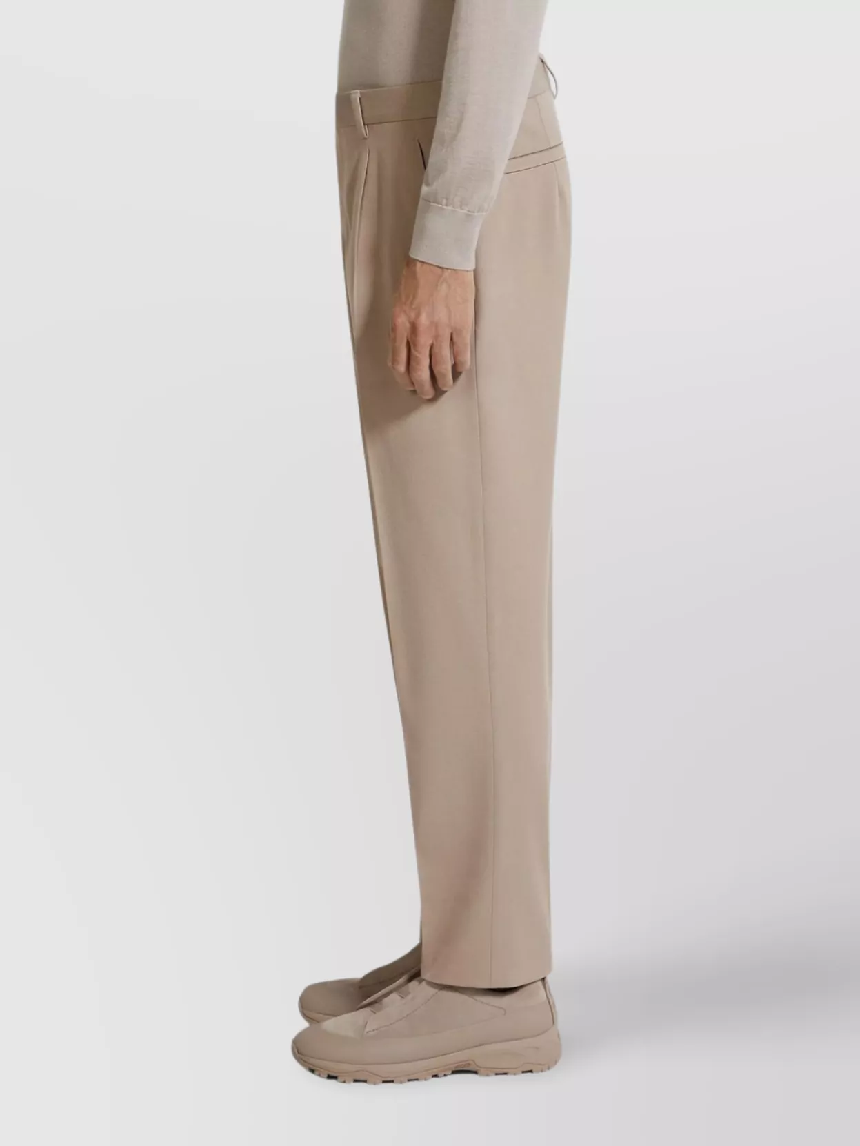 Zegna Straight Leg Trousers Featuring Pleated Front