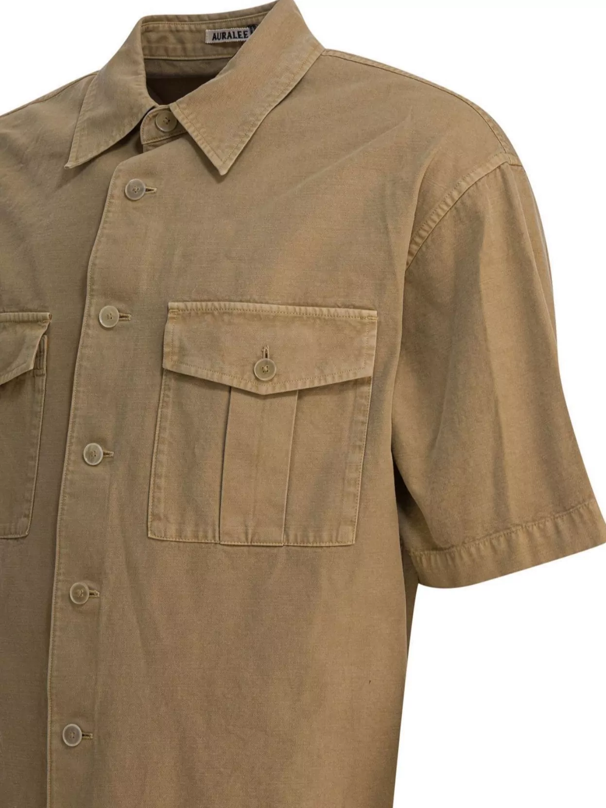Auralee Short Sleeve Boxy Fit Button-Down Shirt