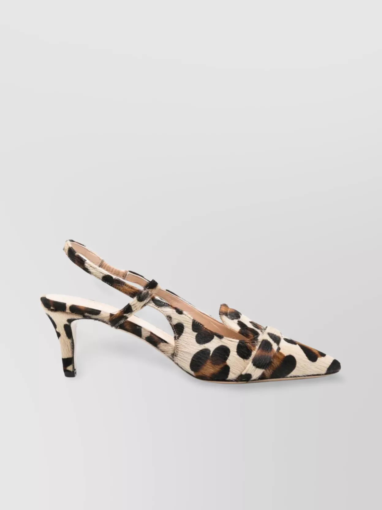 Parosh Slingback Pumps Leopard Mid Heel