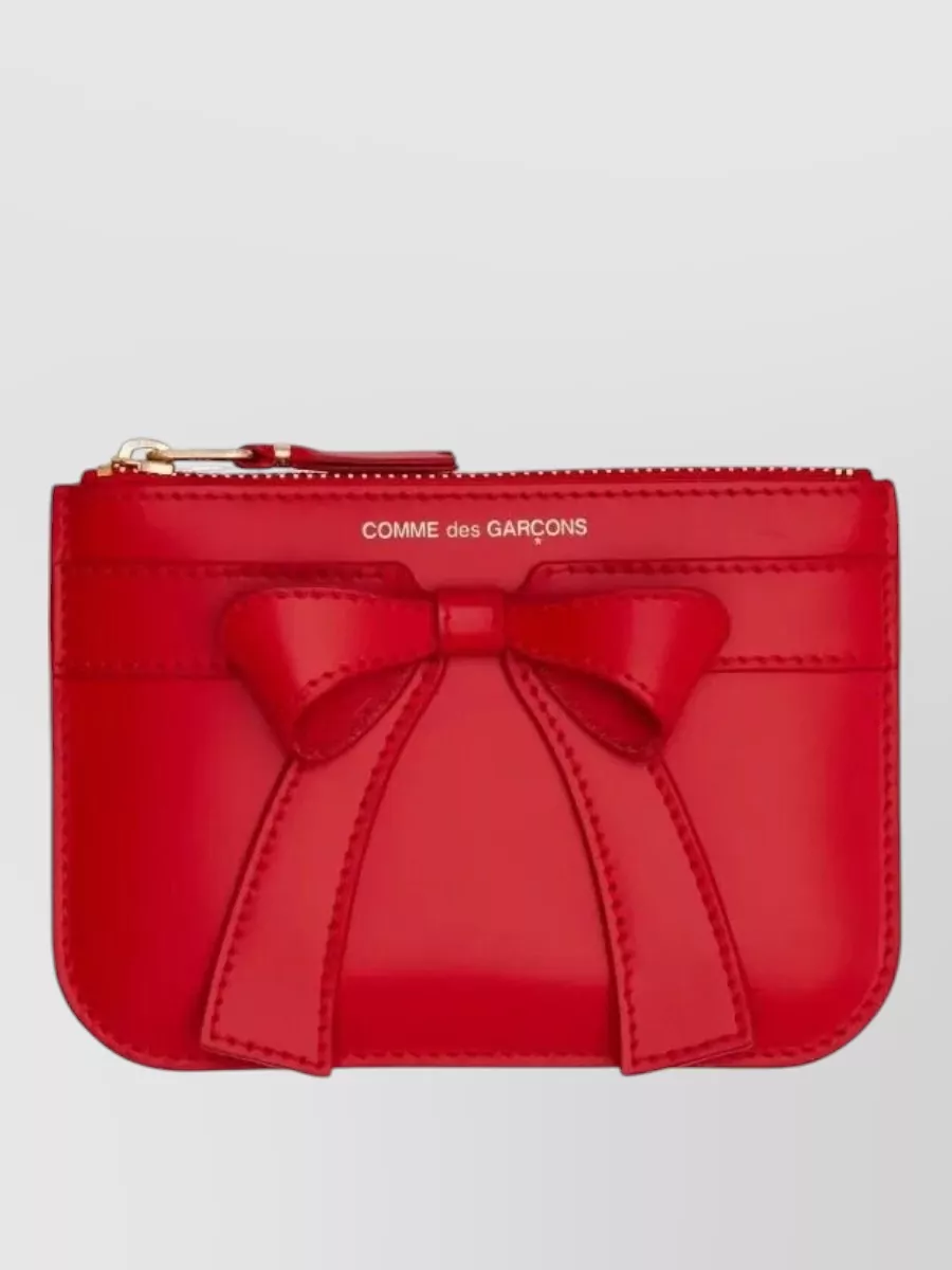 Comme Des Garçons Large Bow Design Wallet 145x105 Mm In Red