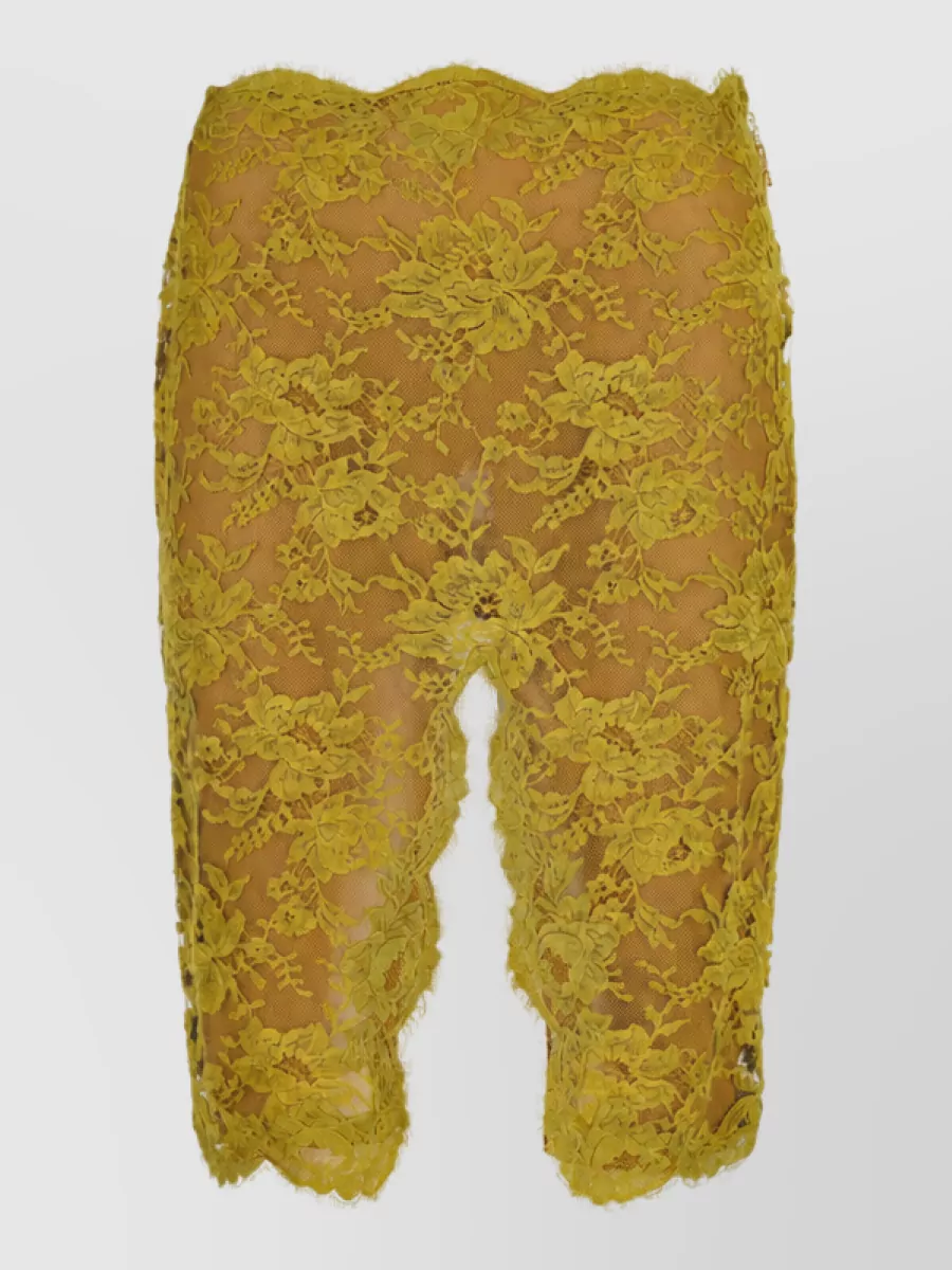 Saint Laurent lace midi pencil skirt