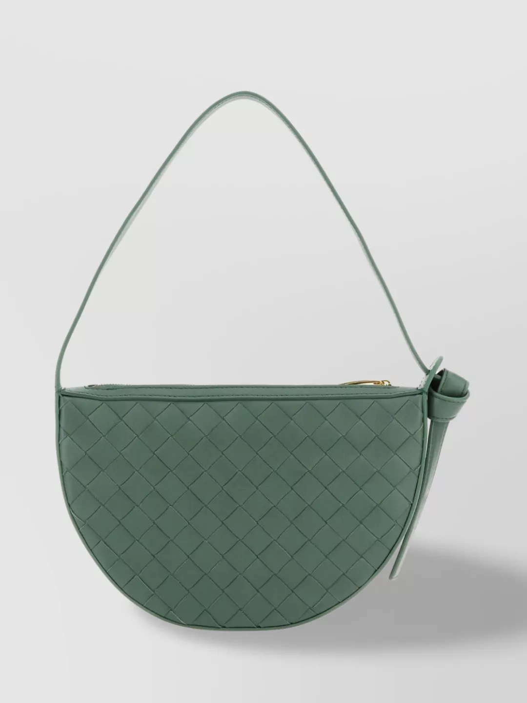 Shop Bottega Veneta Leather Mini Sunrise Shoulder Bag In Green