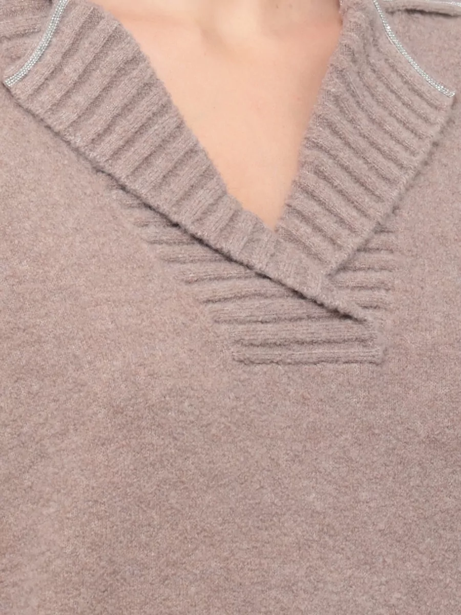 D.exterior Wool Crewneck Long-Sleeve Sweater