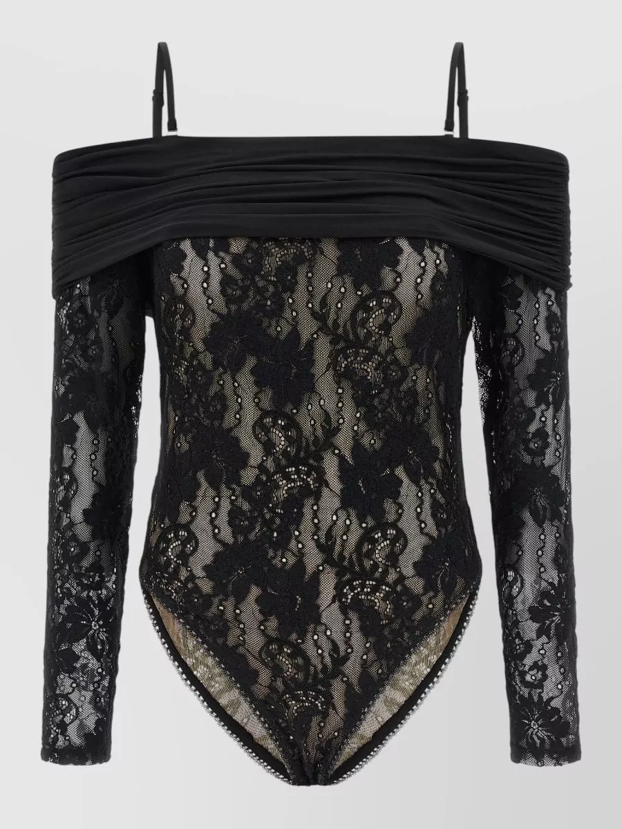 Zimmermann Lace off-the-shoulder long-sleeve bodysuit