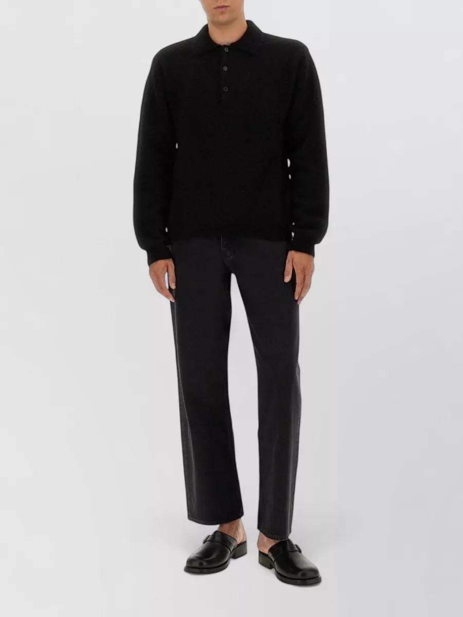 Sunflower mohair polo collar sweater