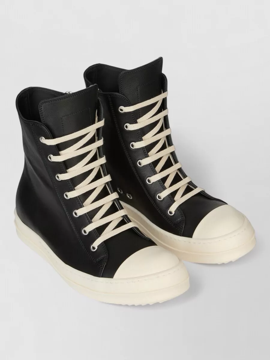 Rick Owens Leather High-Top Sneakers
