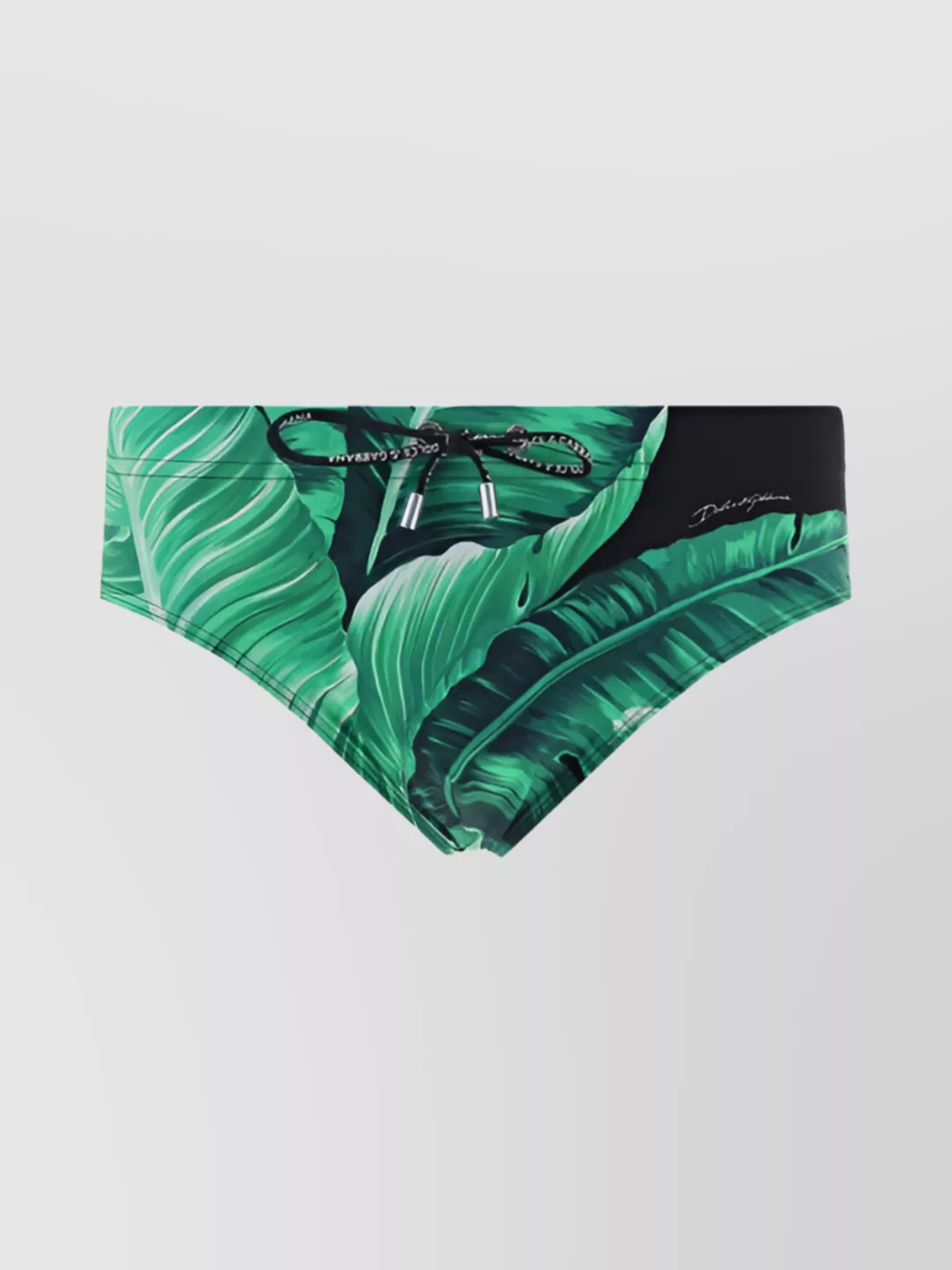 Shop Dolce & Gabbana Banana Leaf Floral Print Slip Style Swimwear
