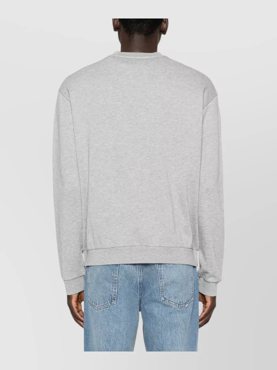 Emporio Armani Cotton Printed Crew Neck Long-Sleeve Sweatshirt