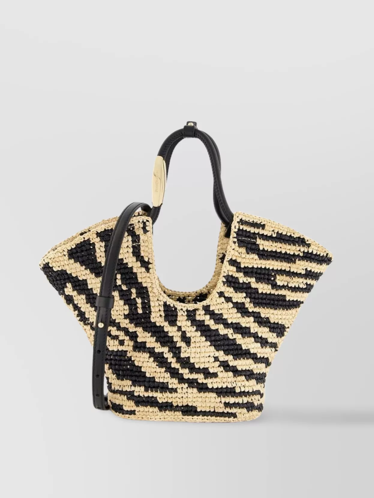 Zimmermann Womens Black Zebra Goldemtine Small Raffia Tote Bag