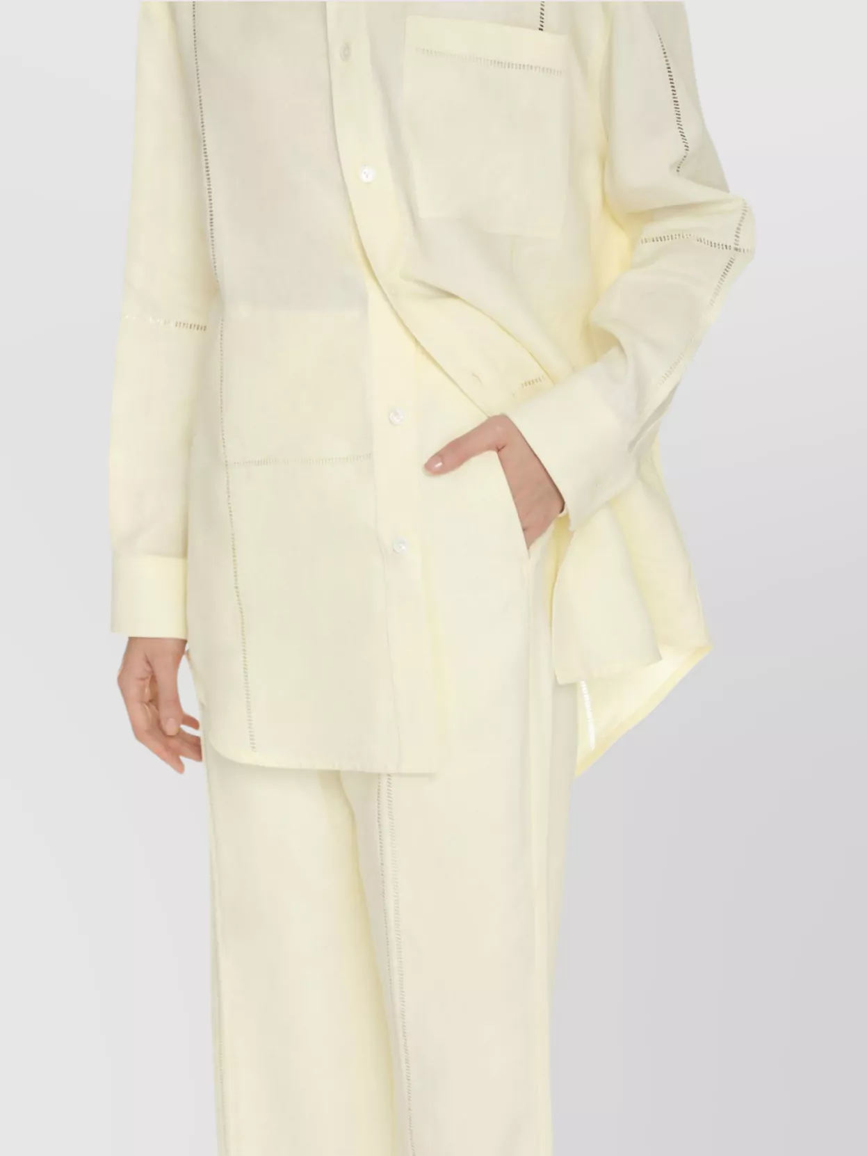 Bottega Veneta Linen Trousers With Back Welt Pockets