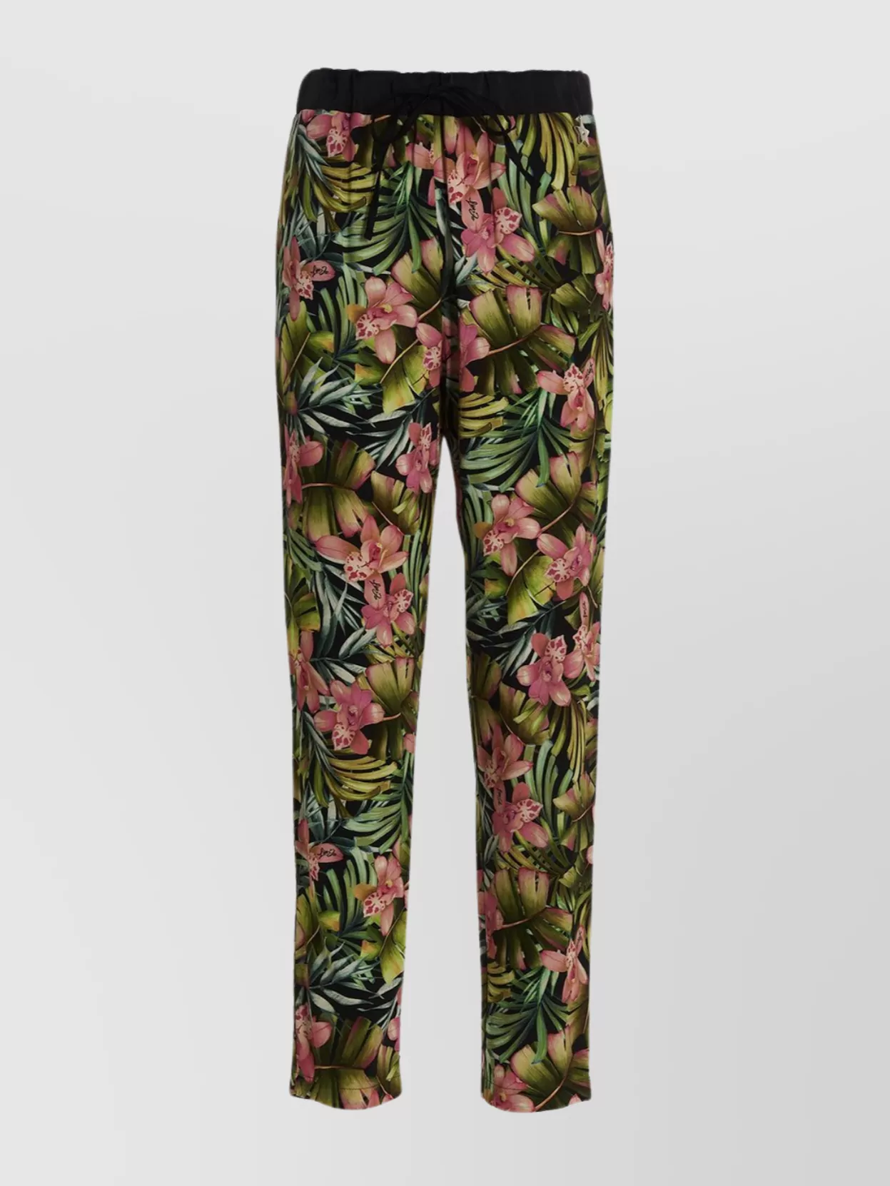 Liu •jo Breathable Floral Cropped Elastic Relaxed Lightweight Pants In Multi