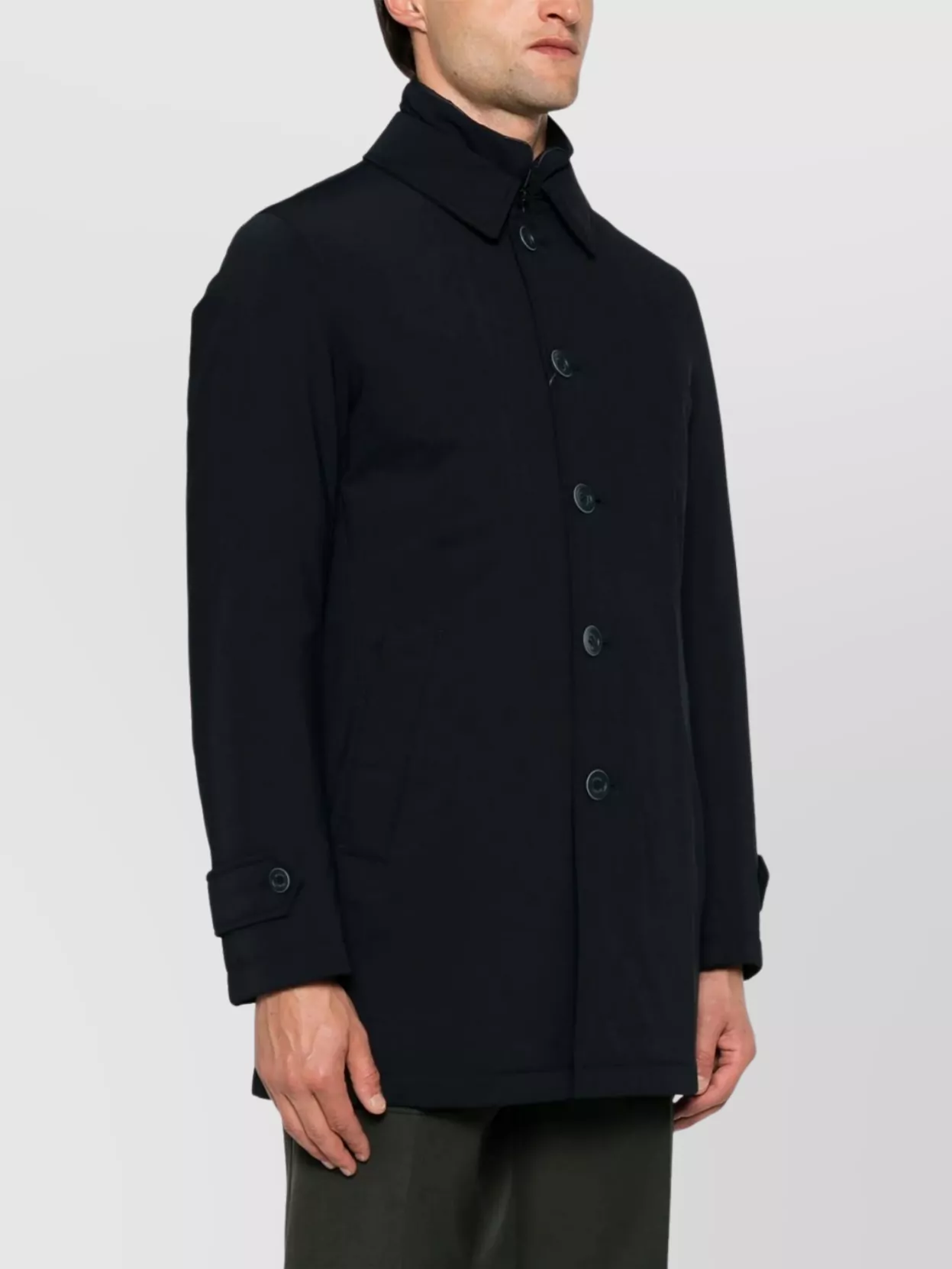 Herno Single Breasted Coat Side Pockets