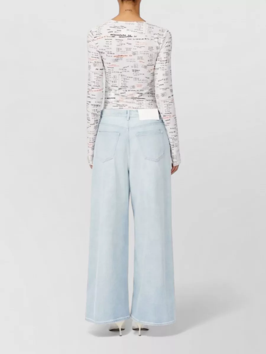 Mm6 Maison Margiela Denim Trousers Wide Leg Five Pocket