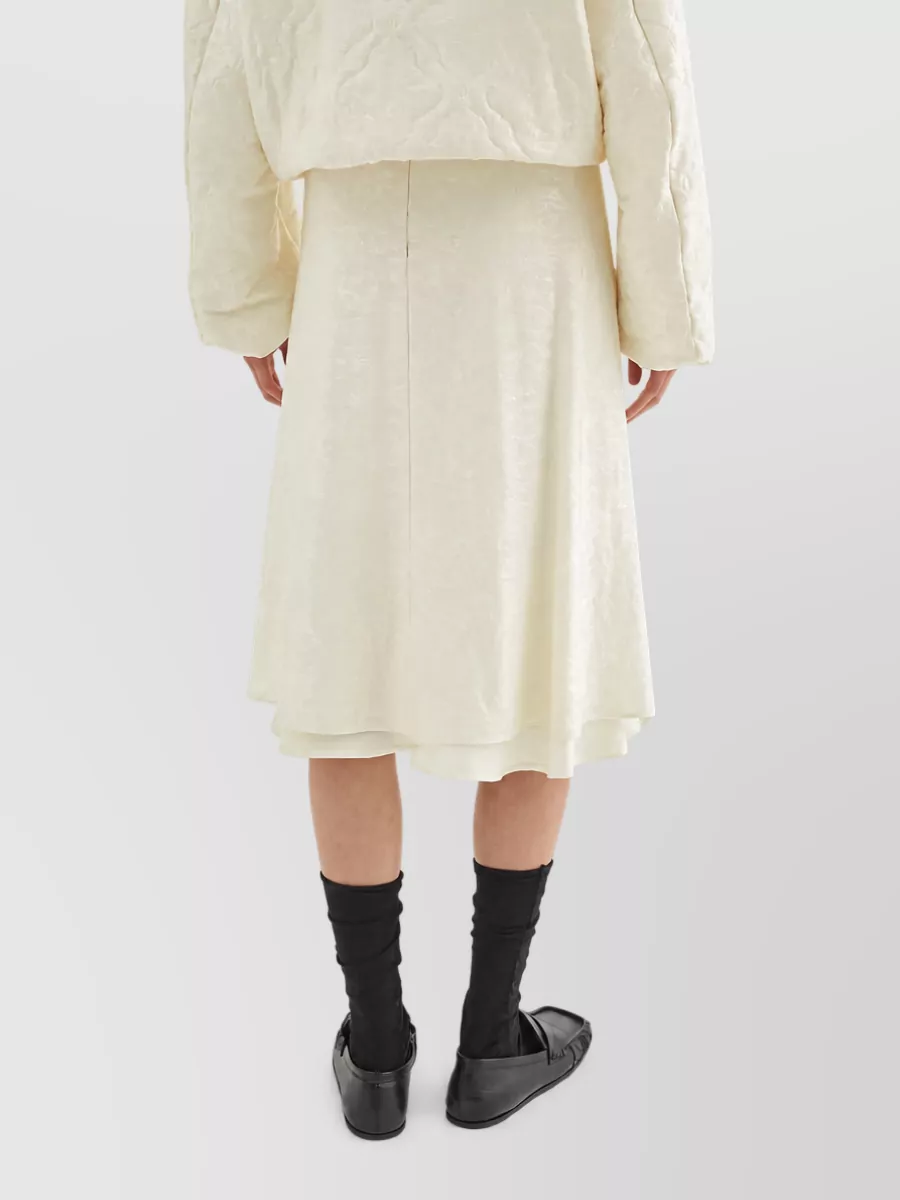 Jil Sander Floral-Embroidered A-Line Skirt