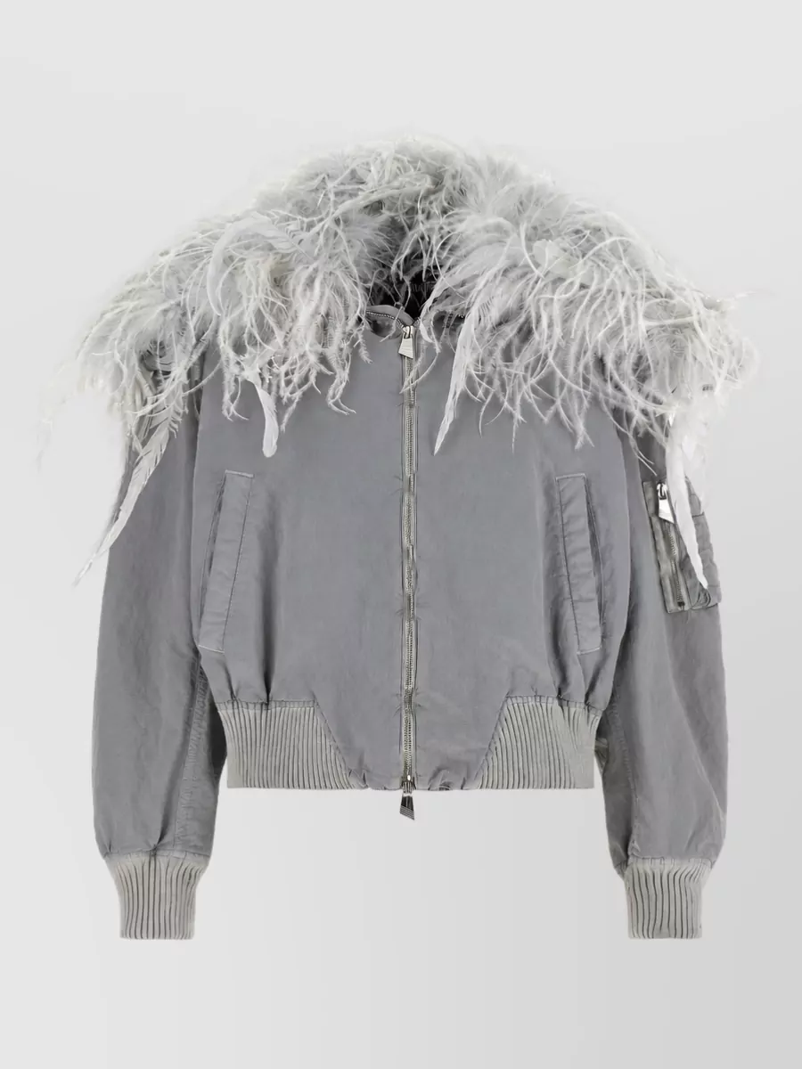 The Attico feather bomber jacket