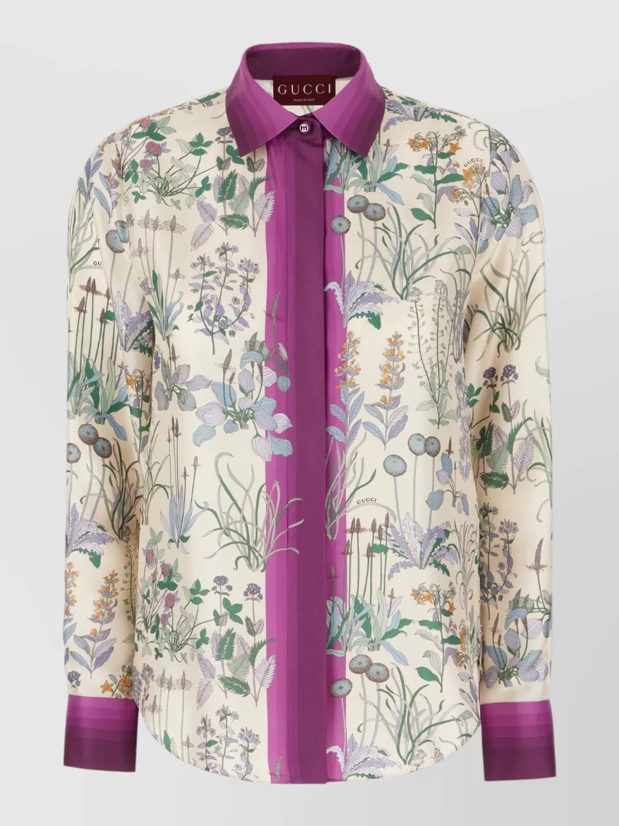 Gucci silk printed long-sleeve shirt