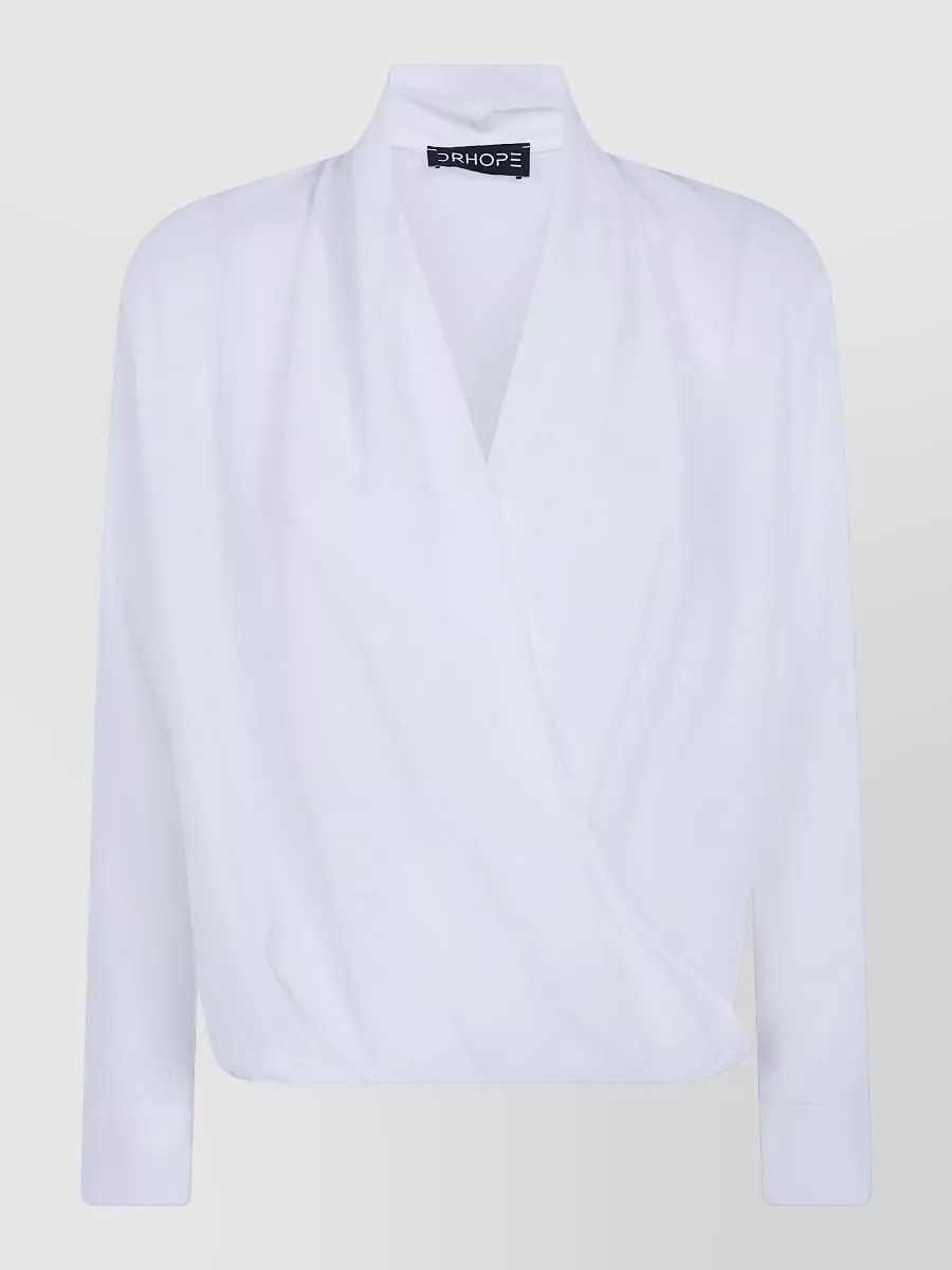 DrHope wrap-style long-sleeve top