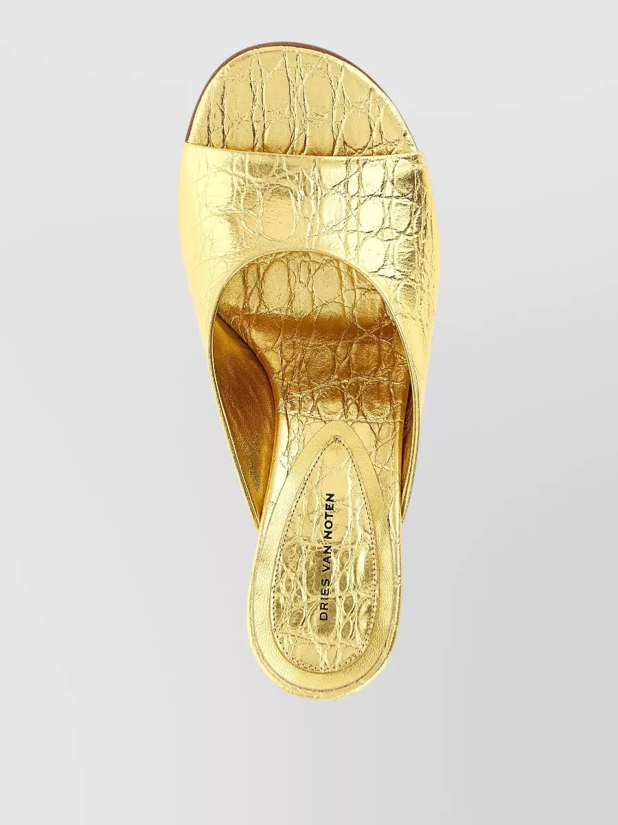 Dries Van Noten Leather Open-Toe Mules