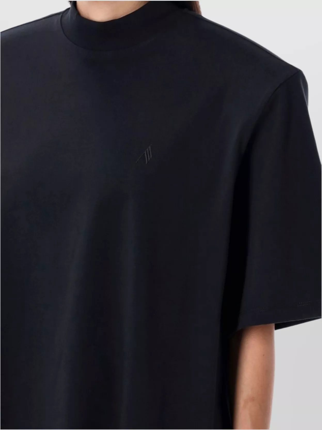 The Attico Modern Mock Neck T-Shirt With Short Sleeves