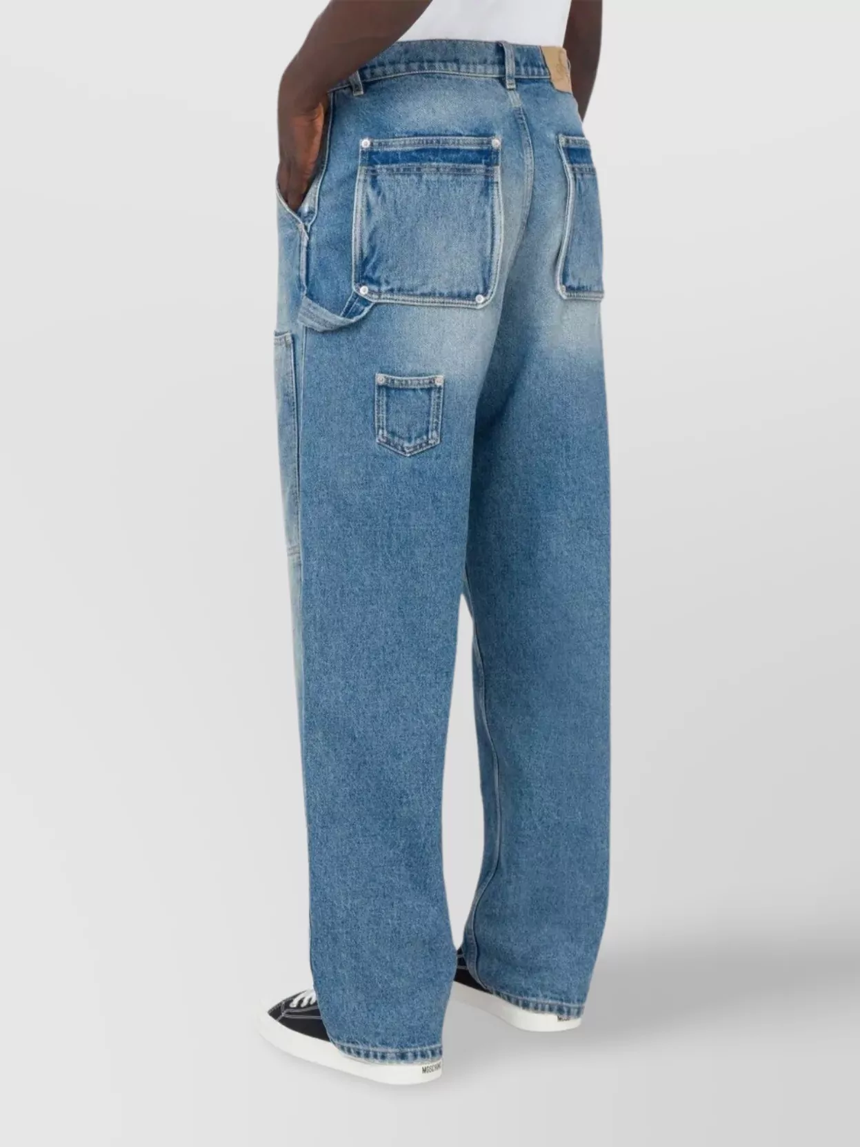 Moschino Straight Cut Denim Trousers With Belt Loops